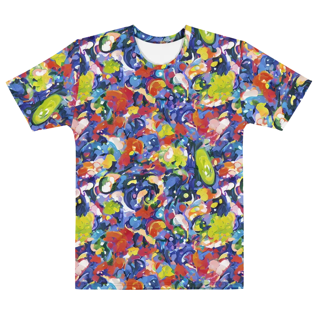 Neon Abstract on Men's Cotton Crew Neck T-Shirt — Front