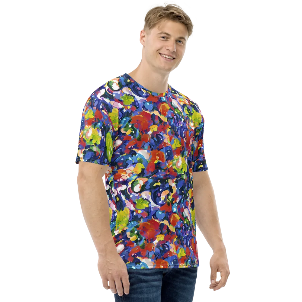 Neon Abstract on Men's Crew Neck T-Shirt — Right