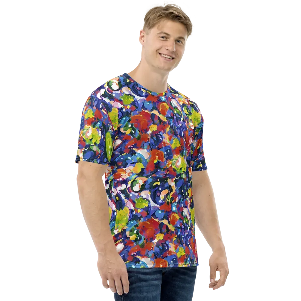 Neon Abstract on Men's Crew Neck T-Shirt — Right