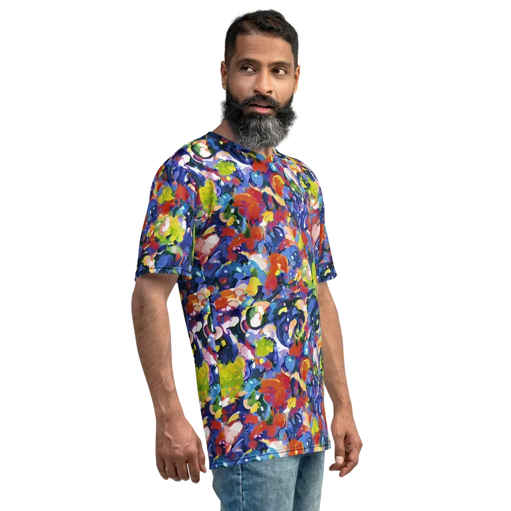 Neon Abstract on Men's Crew Neck T-Shirt — Right