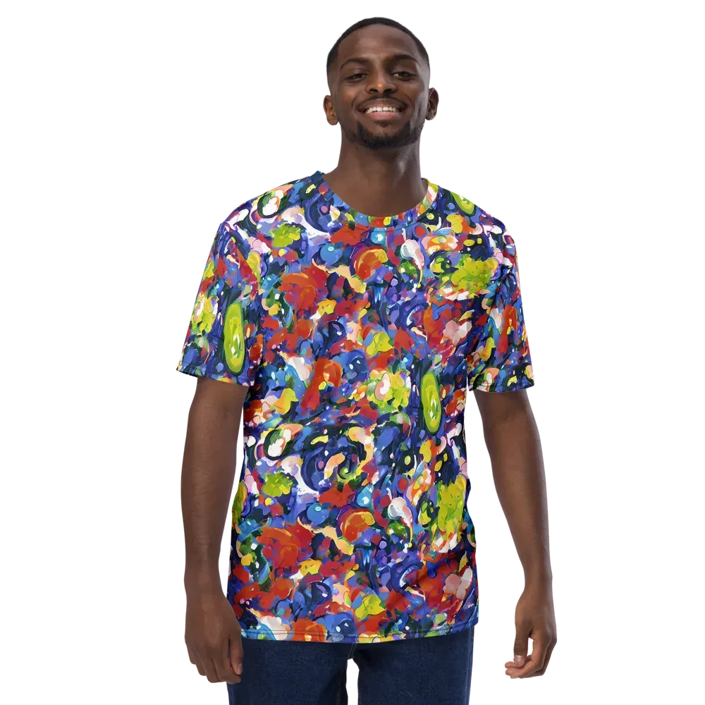 Neon Abstract on Men's Crew Neck T-Shirt — Front