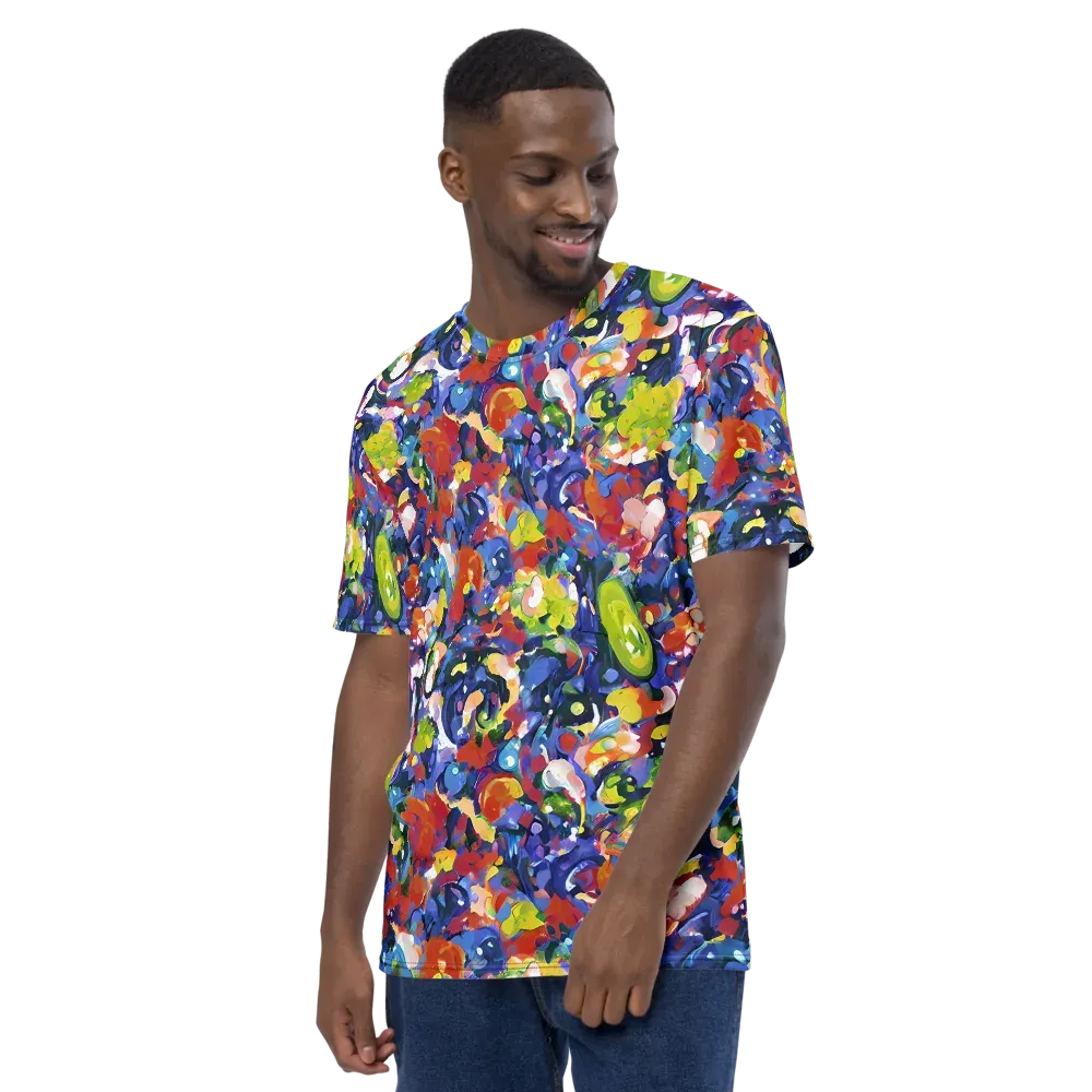 Neon Abstract on Men's Crew Neck T-Shirt — Left