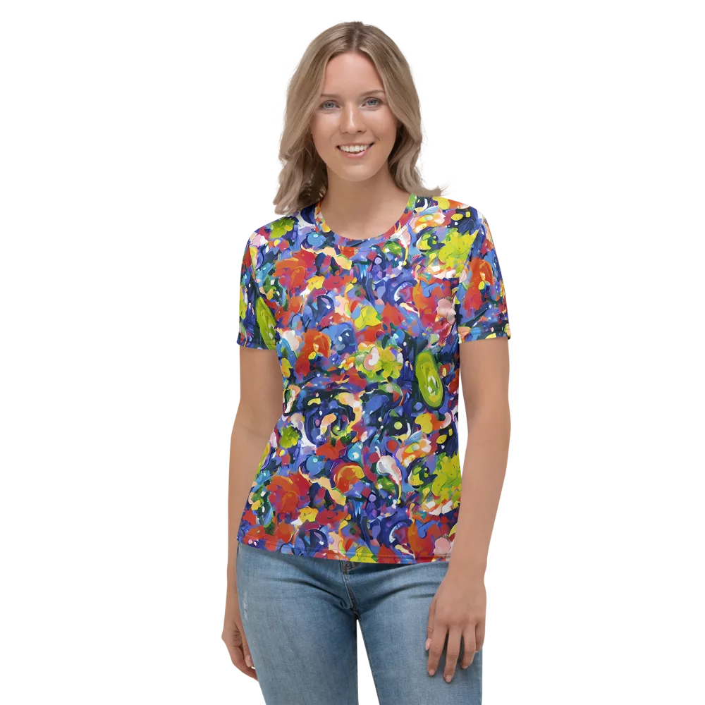 Neon Abstract on Women's Crew Neck T-Shirt — Front