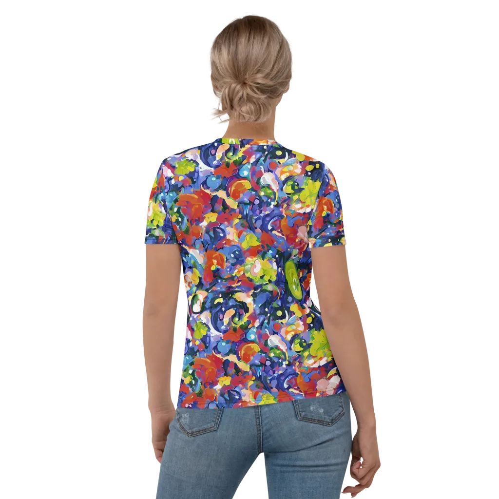 Neon Abstract on Women's Crew Neck T-Shirt — Back