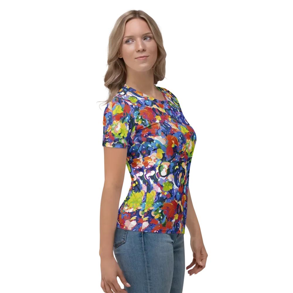 Neon Abstract on Women's Crew Neck T-Shirt — Right