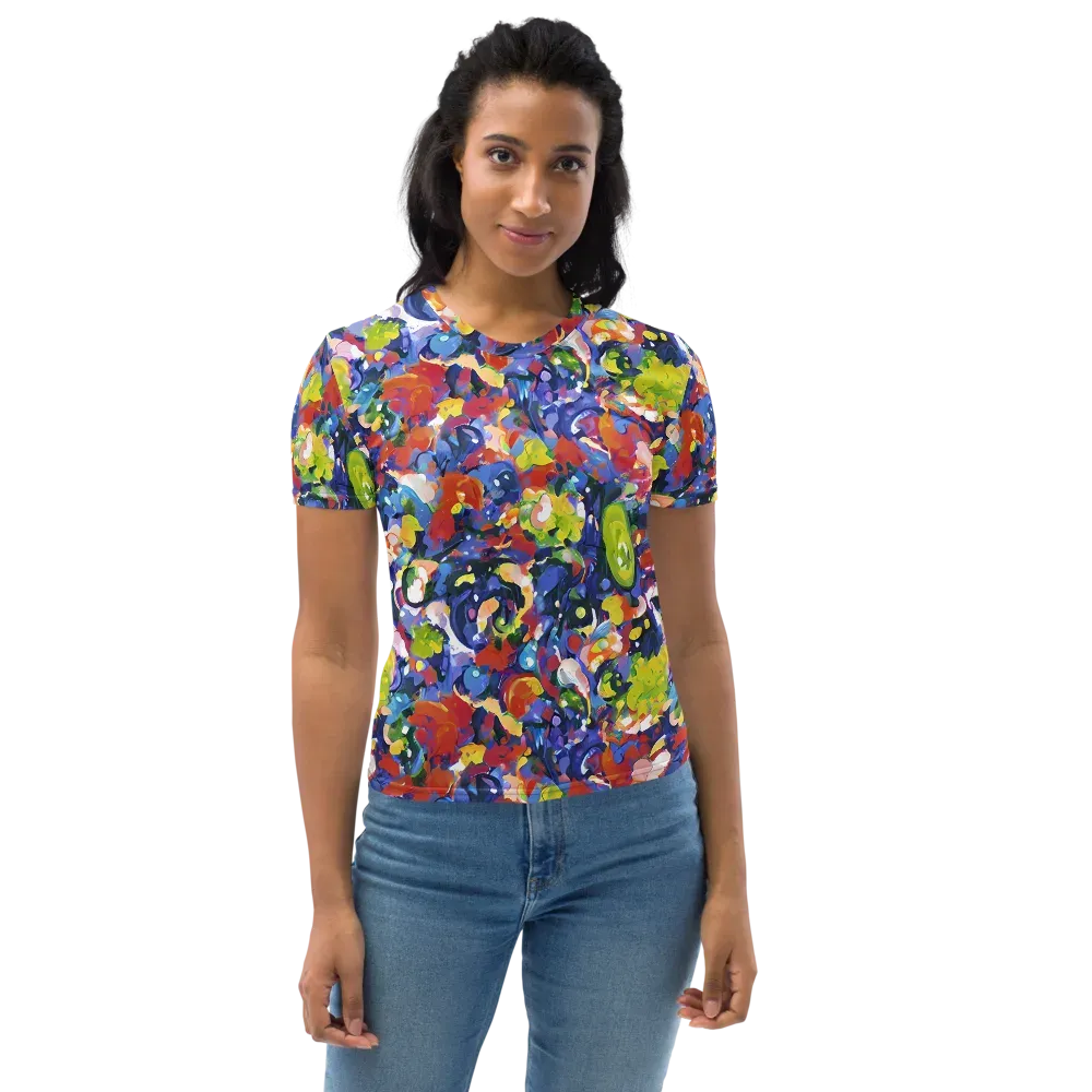 Neon Abstract on Women's Crew Neck T-Shirt — Front