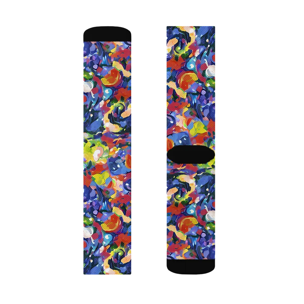 Neon Abstract on Socks — Left Sock