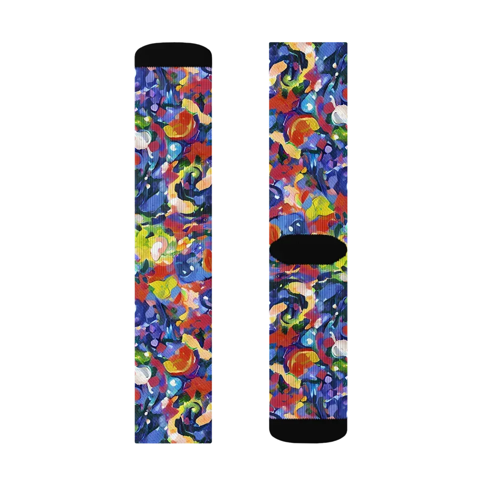 Neon Abstract on Socks — Right Sock