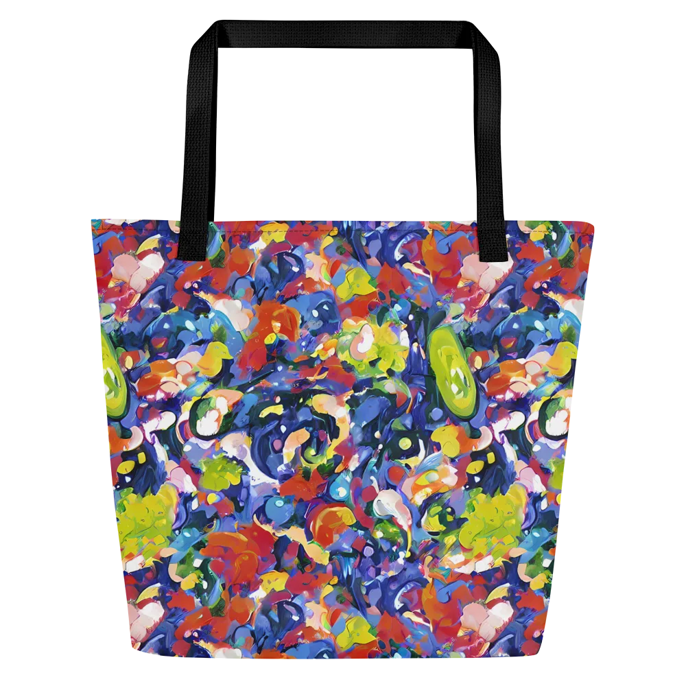 Neon Abstract on Large Tote Bag W/ Pocket — Front