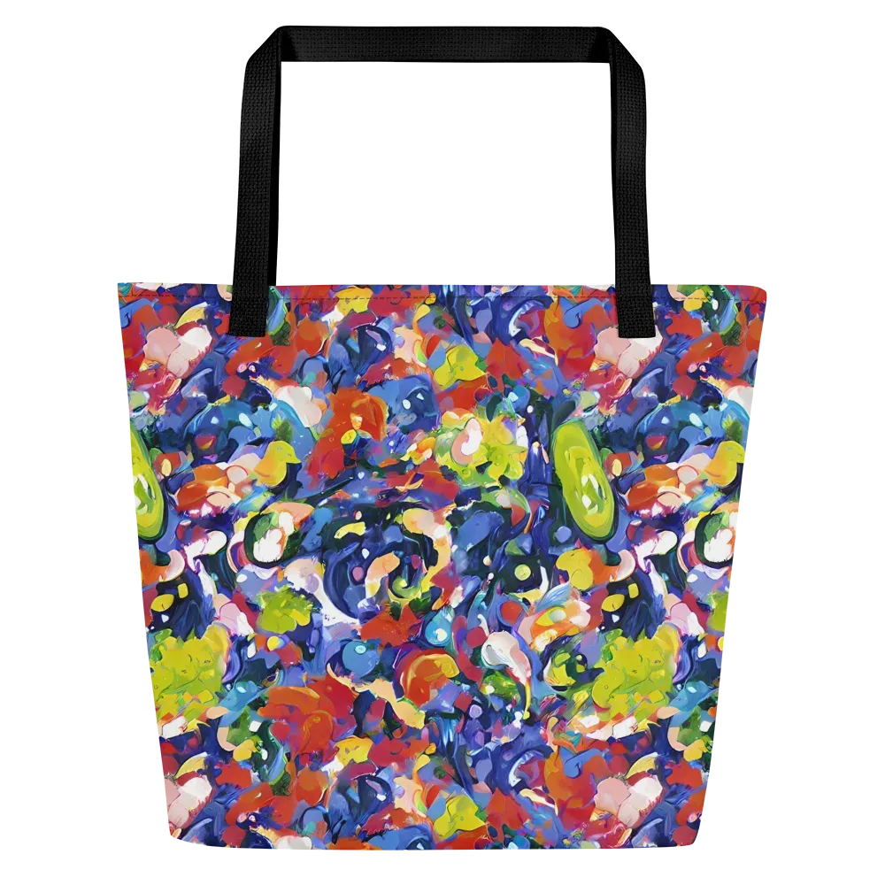 Neon Abstract on Large Tote Bag W/ Pocket — Front