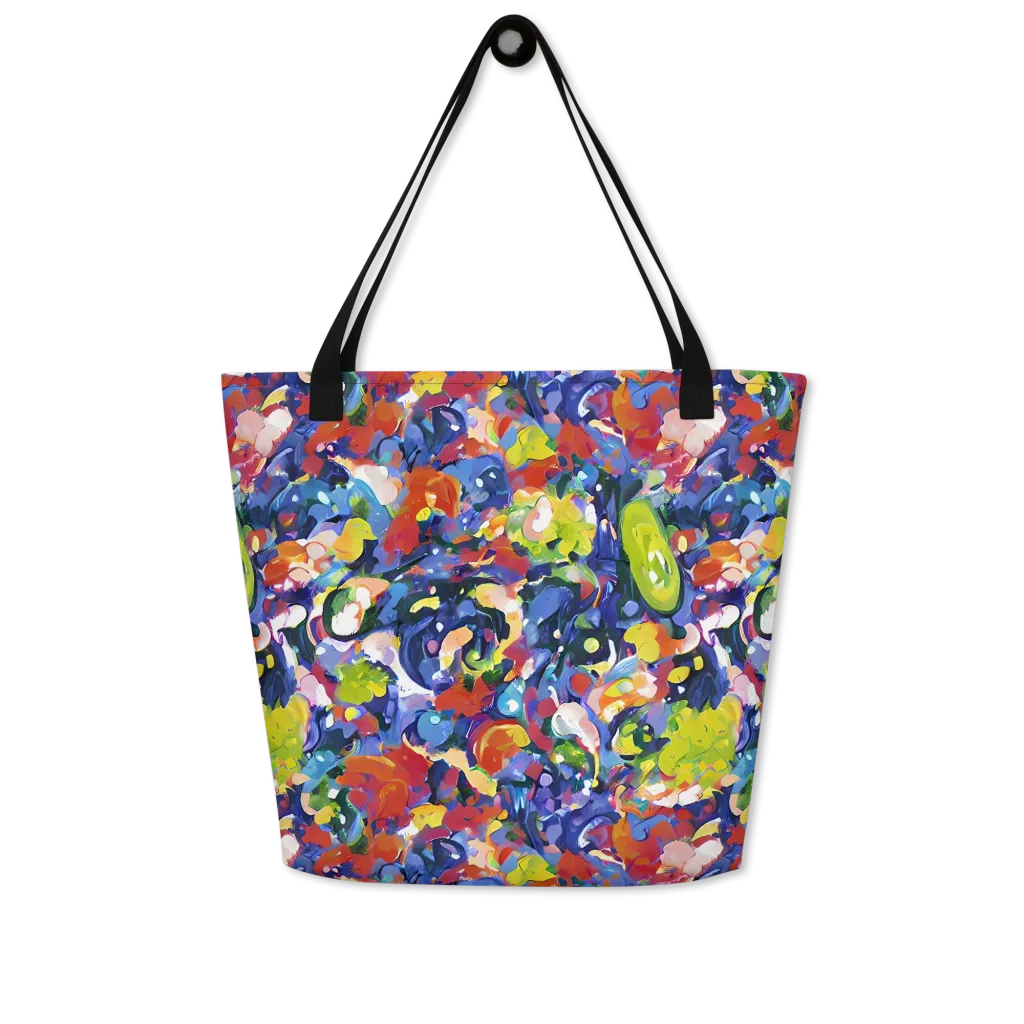 Neon Abstract on Large Tote Bag W/ Pocket — Front