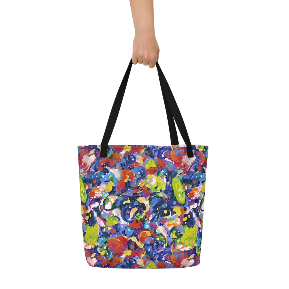Neon Abstract on Large Tote Bag W/ Pocket — Front