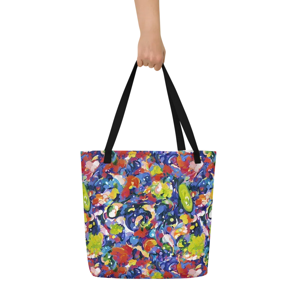 Neon Abstract on Large Tote Bag W/ Pocket — Front