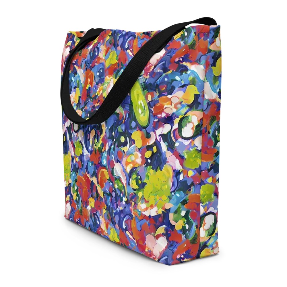 Neon Abstract on Large Tote Bag W/ Pocket — Front