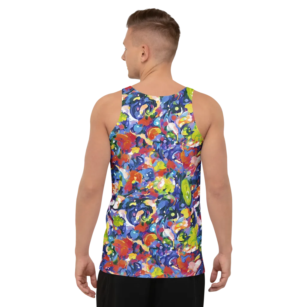 Neon Abstract on Men's Tank Top — Back