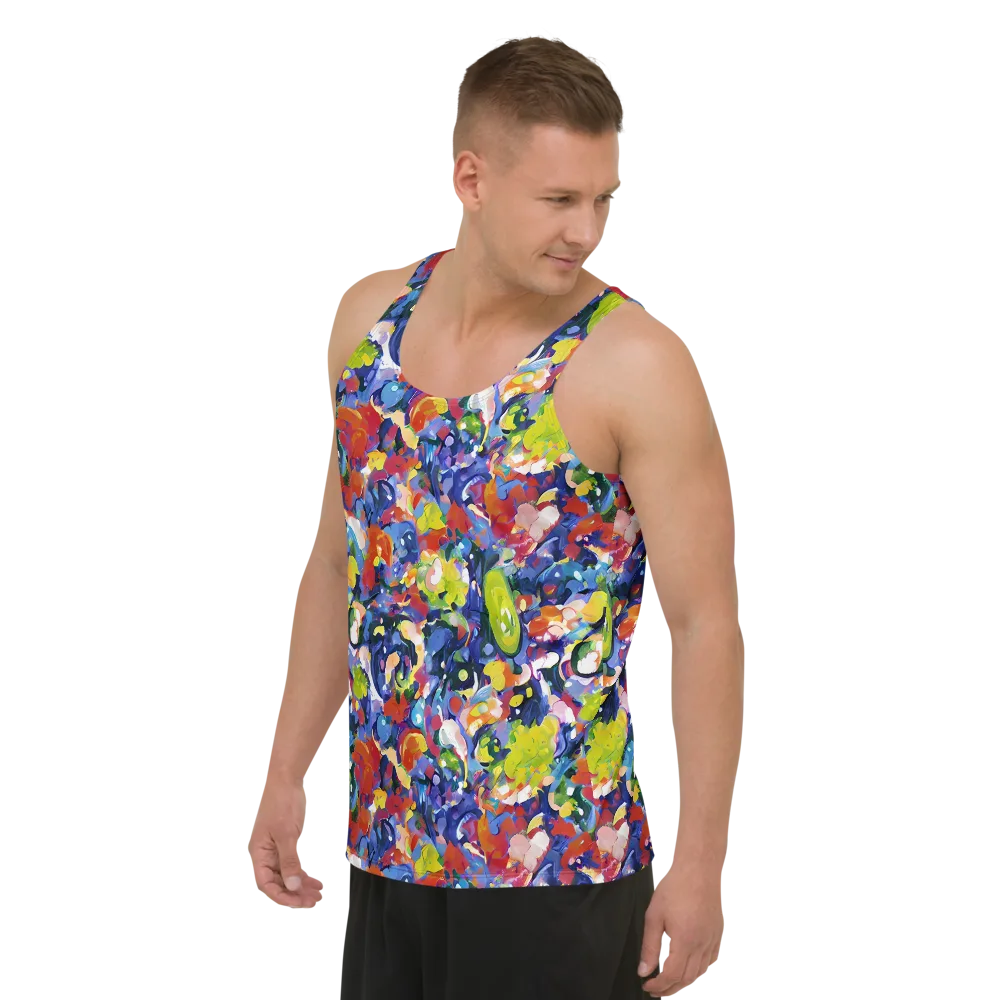 Neon Abstract on Men's Tank Top — Left Front