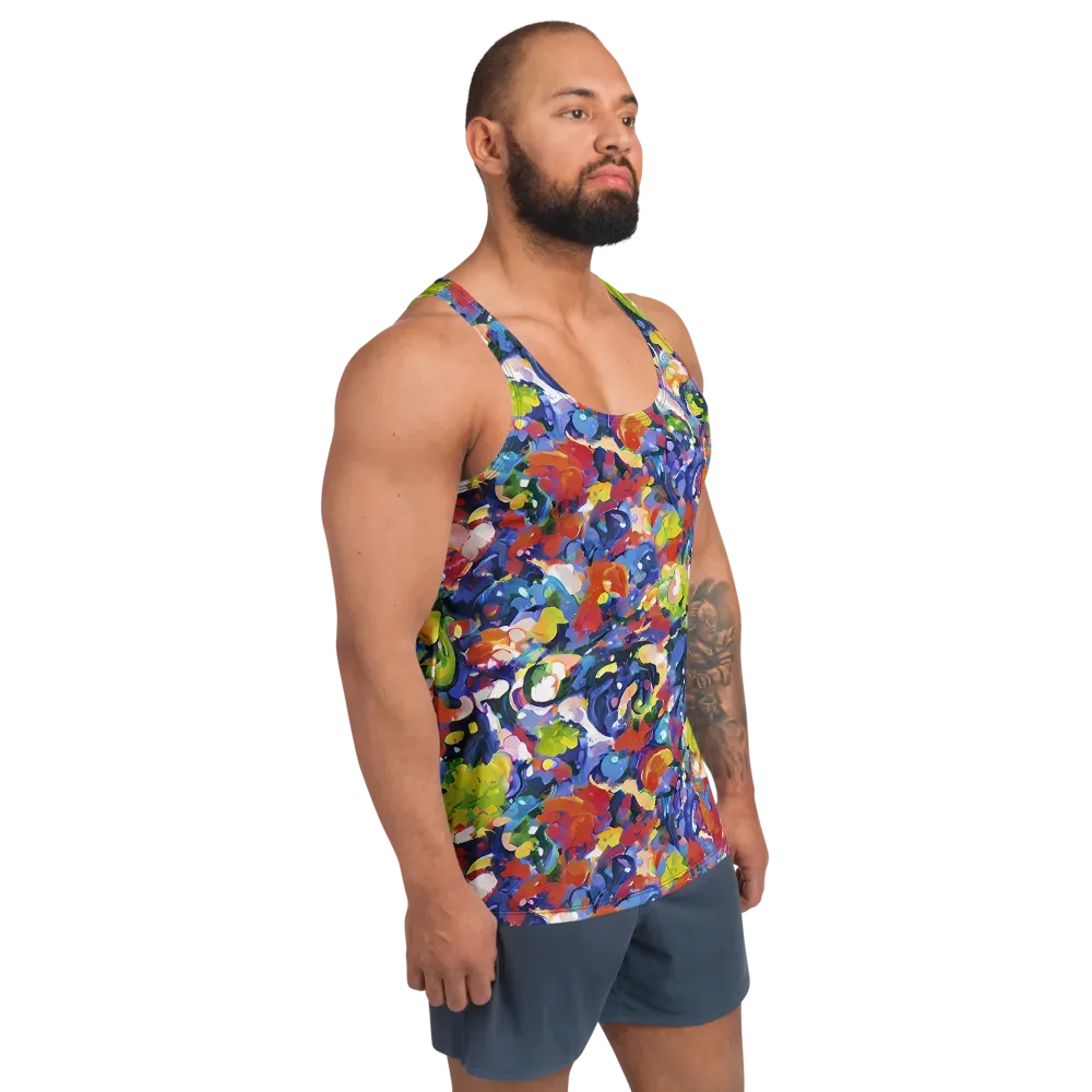 Neon Abstract on Men's Tank Top — Right Front