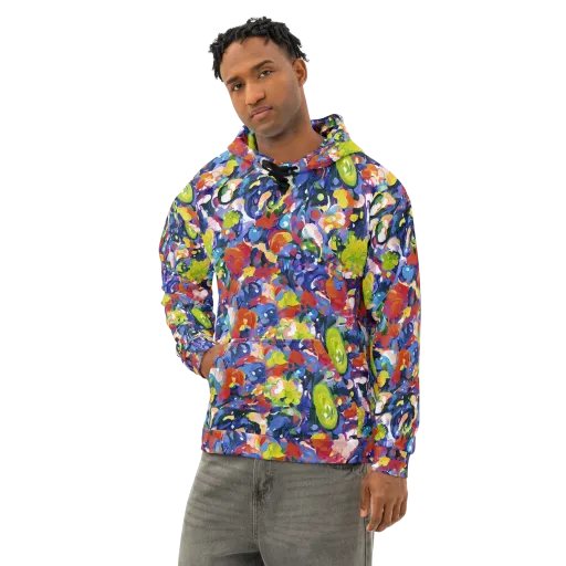 Neon Abstract on a Cotton Hoodie