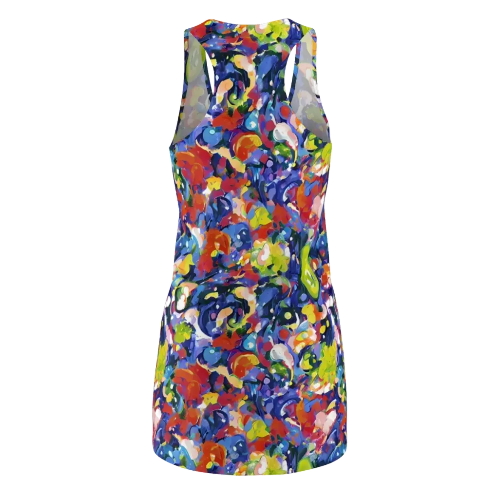 Neon Abstract on Racerback Dress — Back