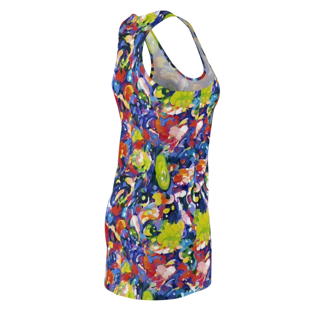 Neon Abstract on Racerback Dress — Back Side