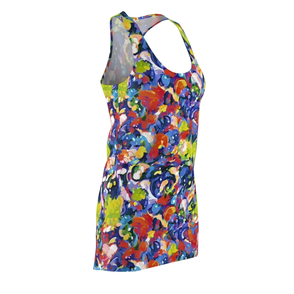 Neon Abstract on Racerback Dress — Front Side