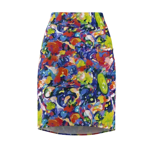 Neon Abstract on a Pencil Skirt
