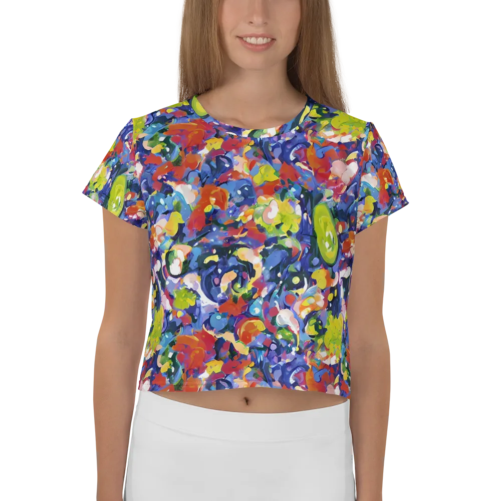 Neon Abstract on Crop Tee — Front