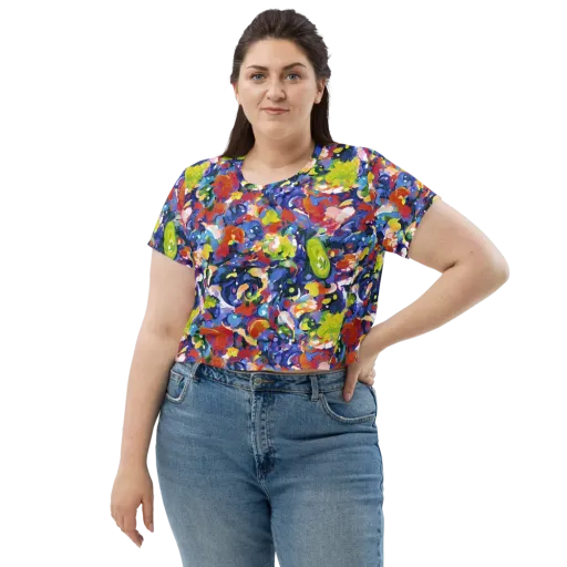 Neon Abstract on a Crop Tee