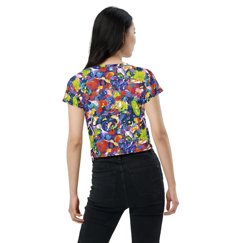 Neon Abstract on Crop Tee — Back