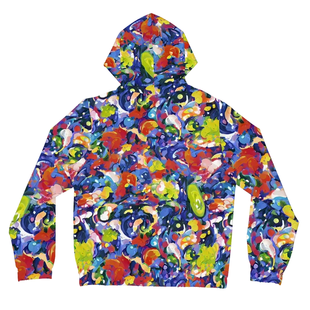 Neon Abstract on Women's Full-Zip Hoodie — Back