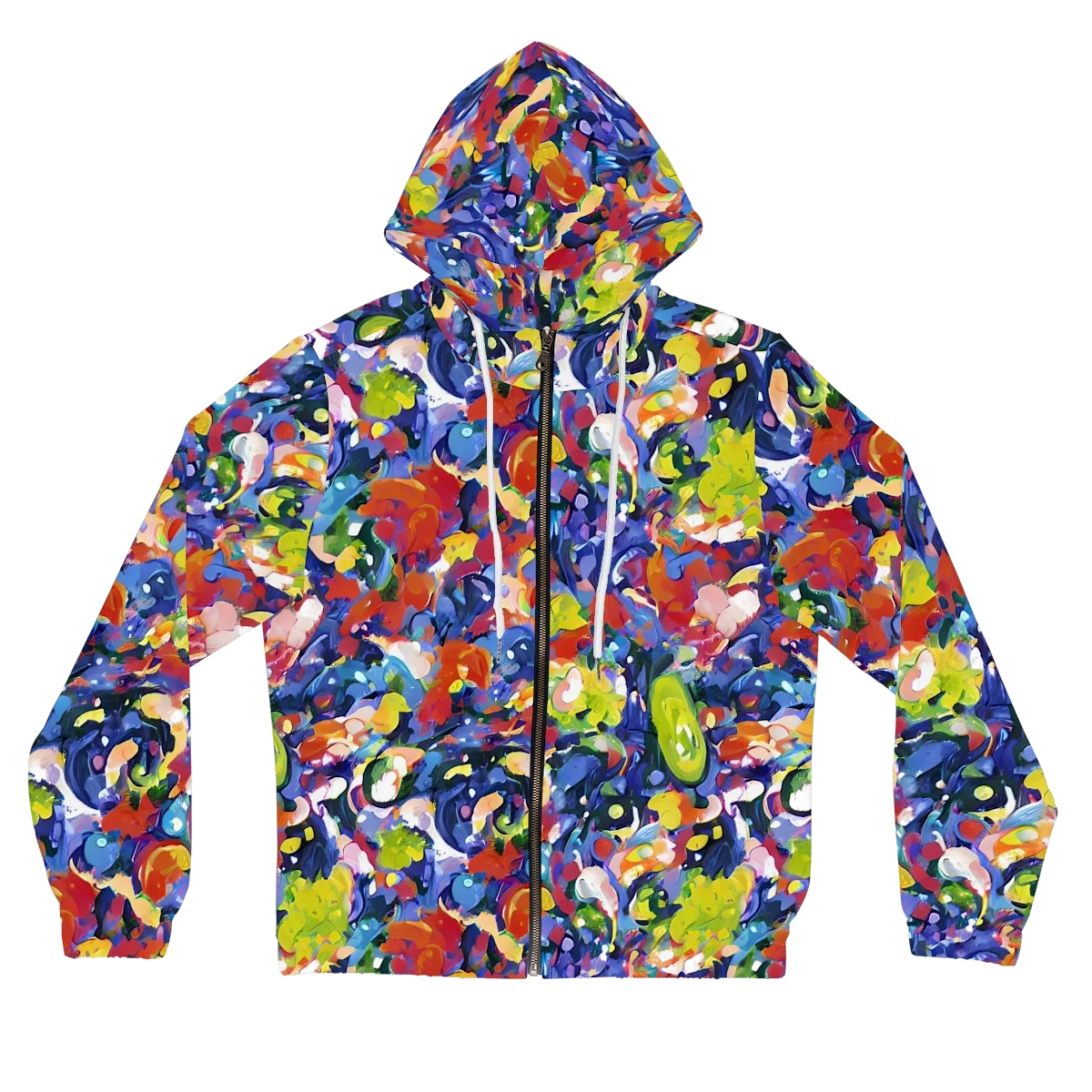 Neon Abstract on Women's Full-Zip Hoodie — Front