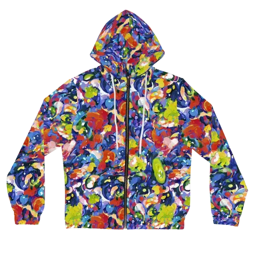 Neon Abstract on a Women's Full-Zip Hoodie