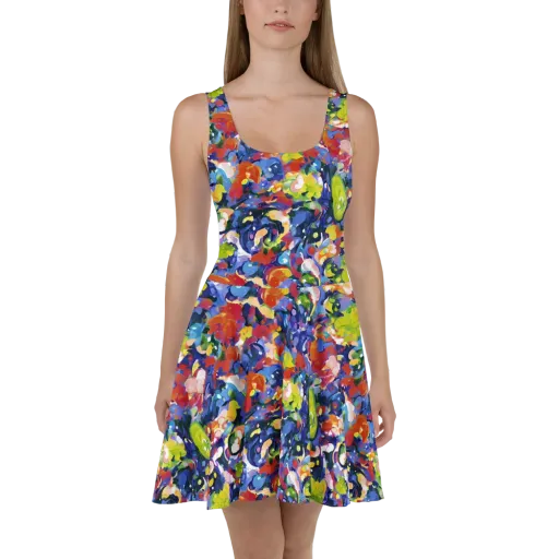 Neon Abstract on a Skater Dress