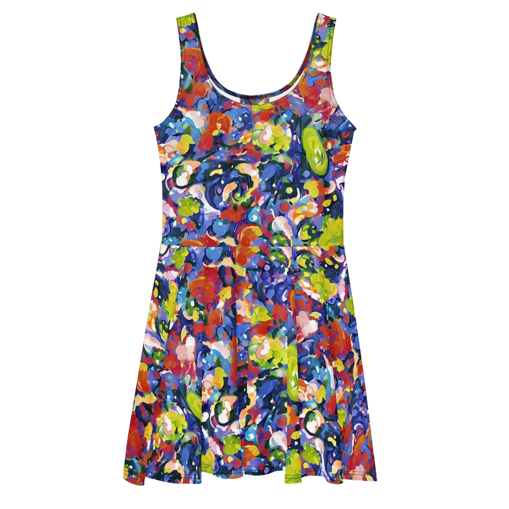 Neon Abstract on Skater Dress — Front