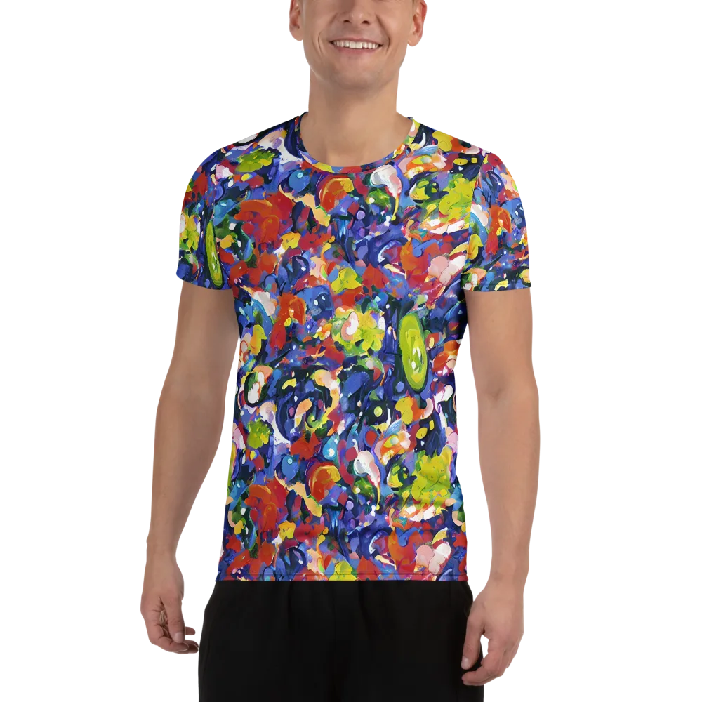 Neon Abstract on Men's Athletic T-Shirt — Front