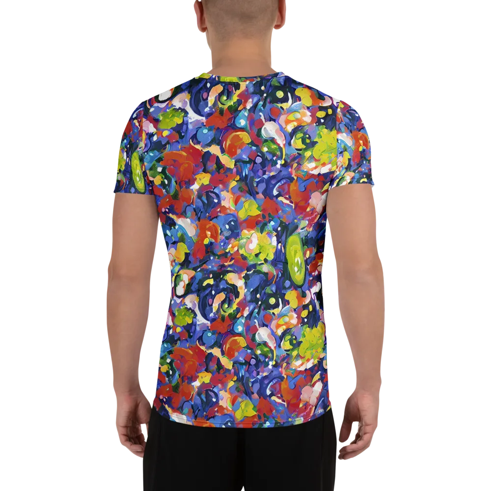 Neon Abstract on Men's Athletic T-Shirt — Back