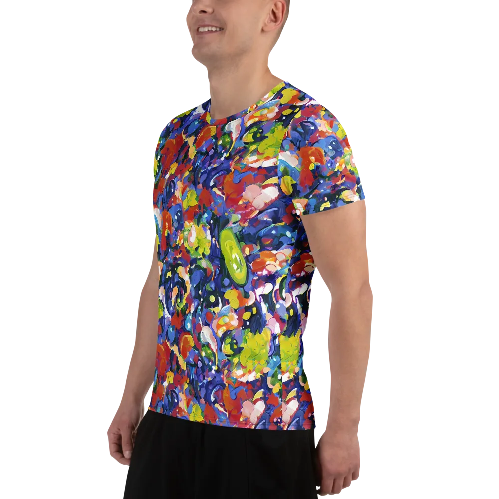 Neon Abstract on Men's Athletic T-Shirt — Left