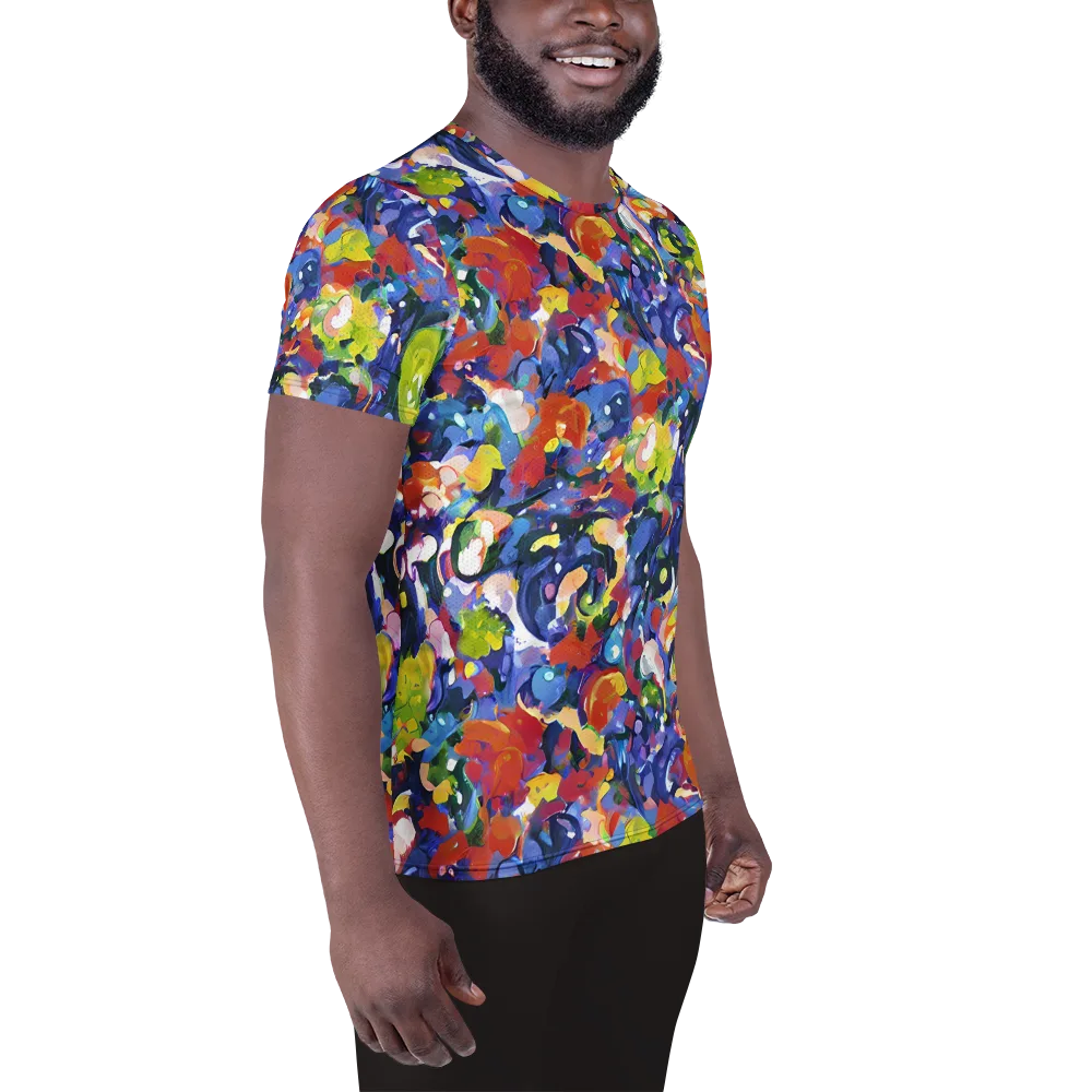 Neon Abstract on Men's Athletic T-Shirt — Right