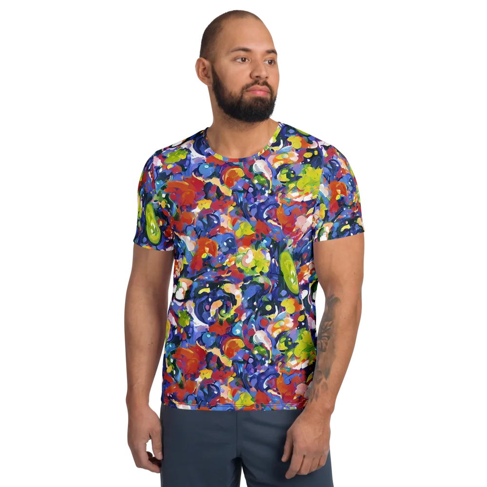 Neon Abstract on Men's Athletic T-Shirt — Front