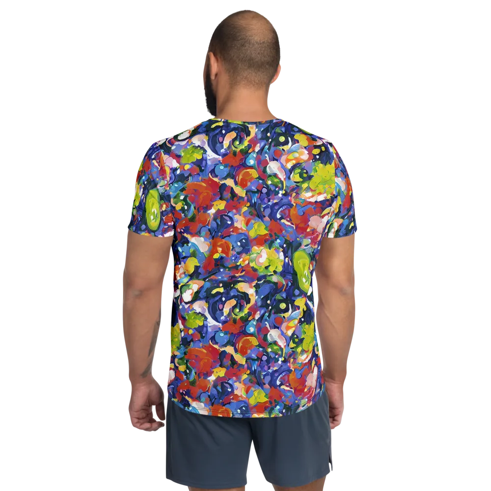Neon Abstract on Men's Athletic T-Shirt — Back