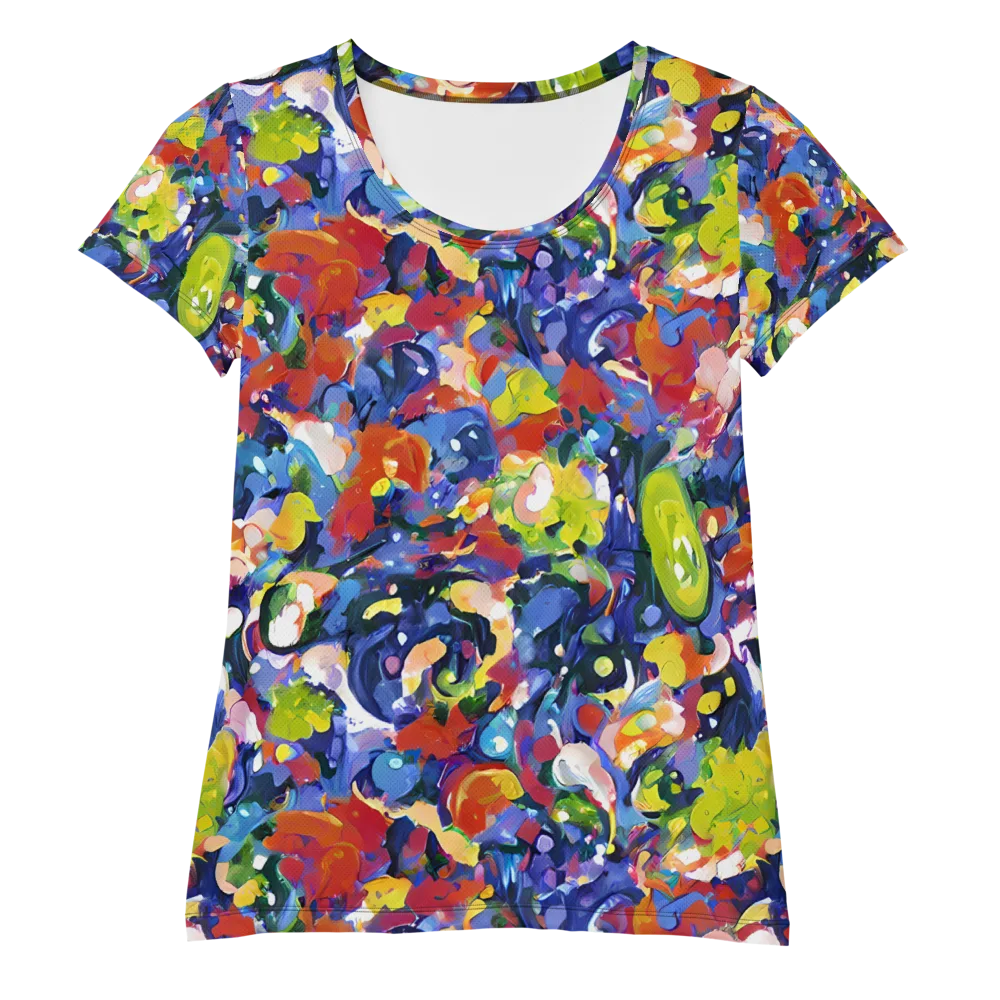 Neon Abstract on Women's Athletic T-Shirt — Front
