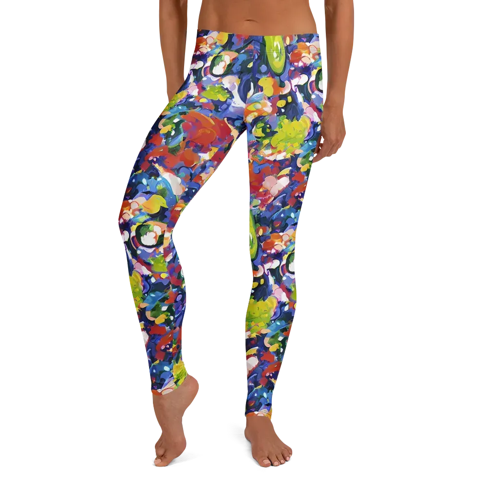 Neon Abstract on Leggings — Front