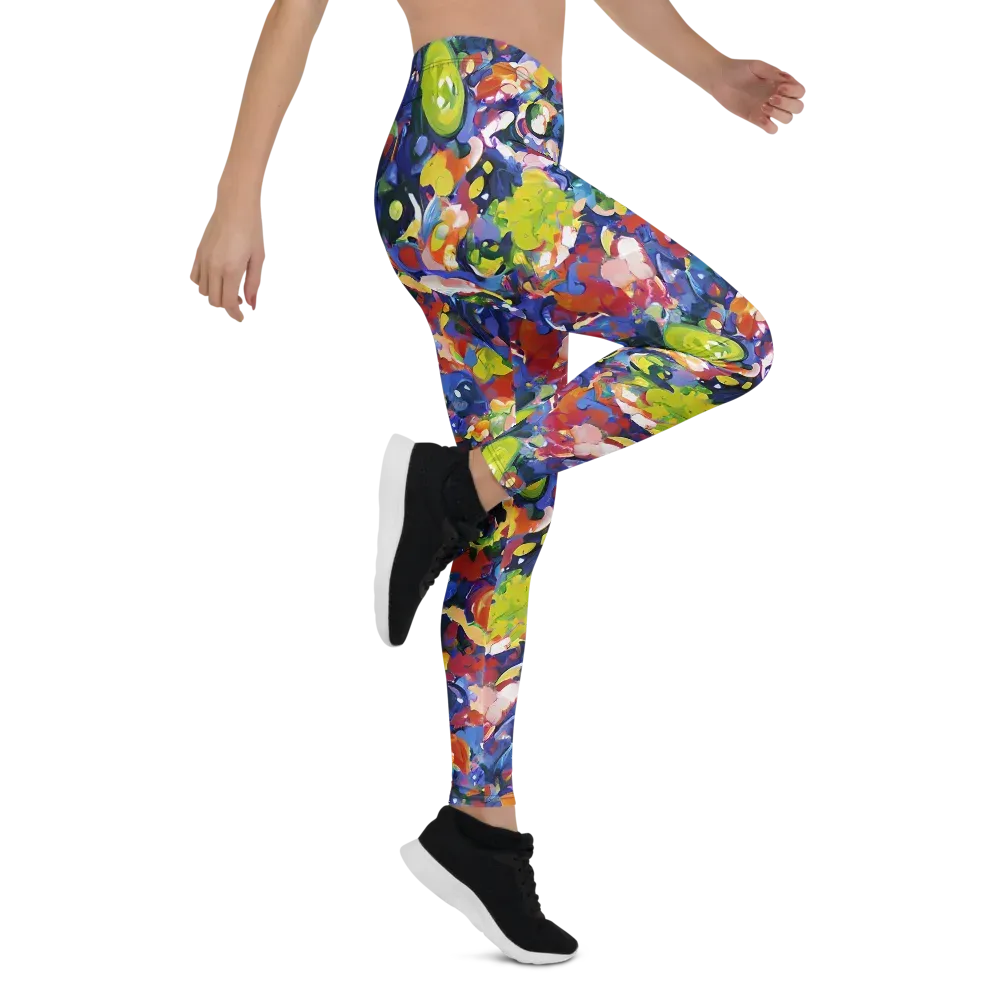 Neon Abstract on Leggings — Right