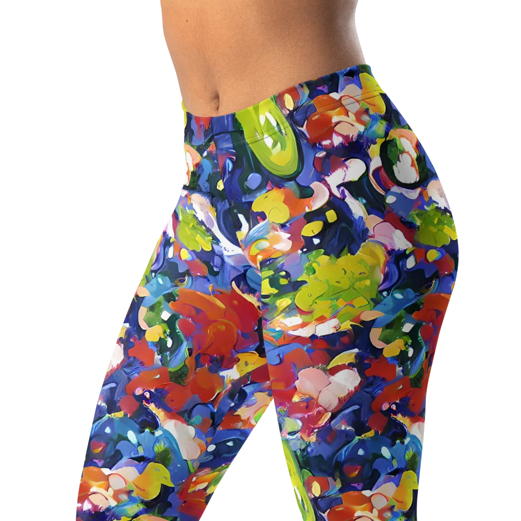 Neon Abstract on Leggings — Left Front