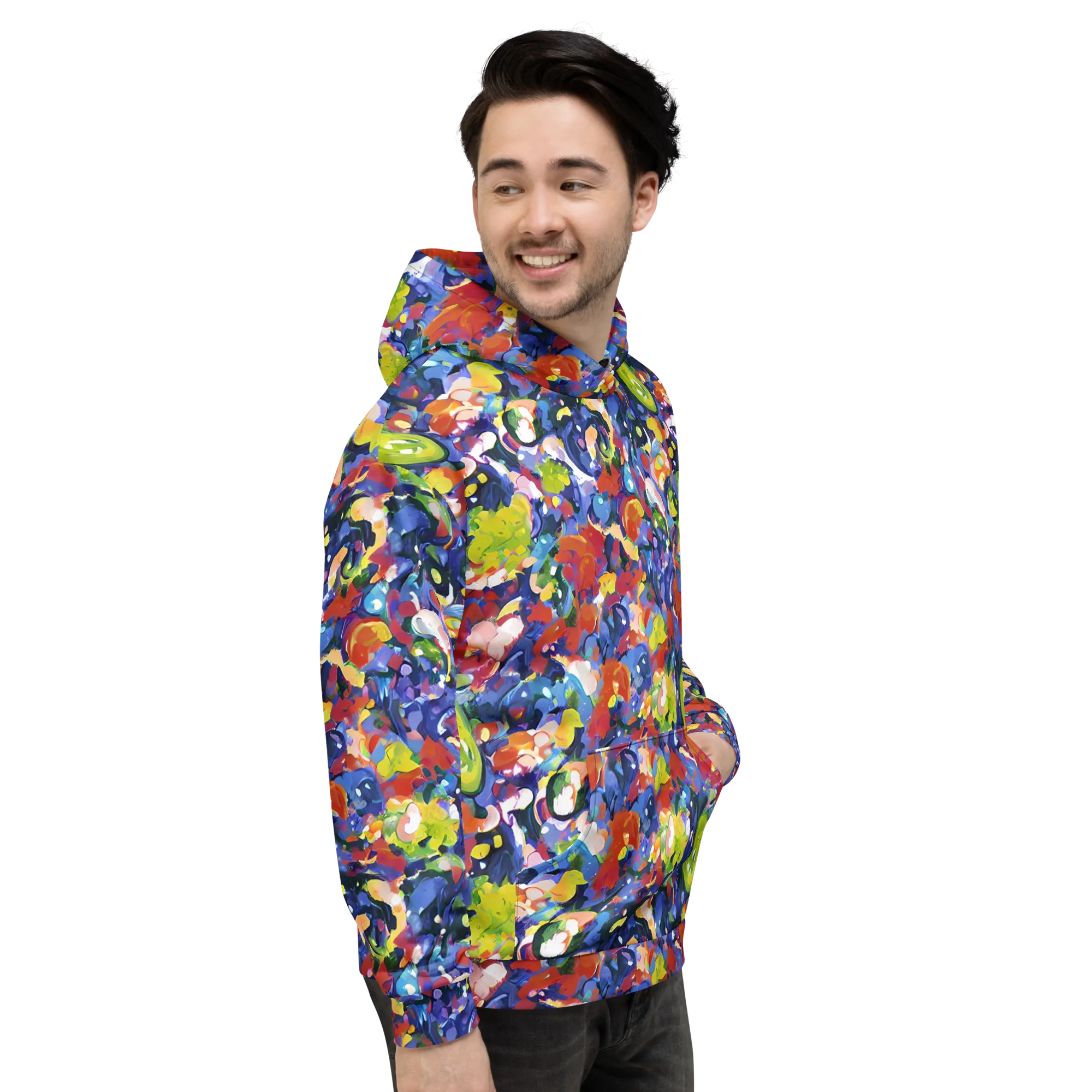 Neon Abstract on Hoodie — Right