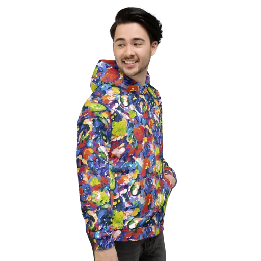 Neon Abstract on a Hoodie