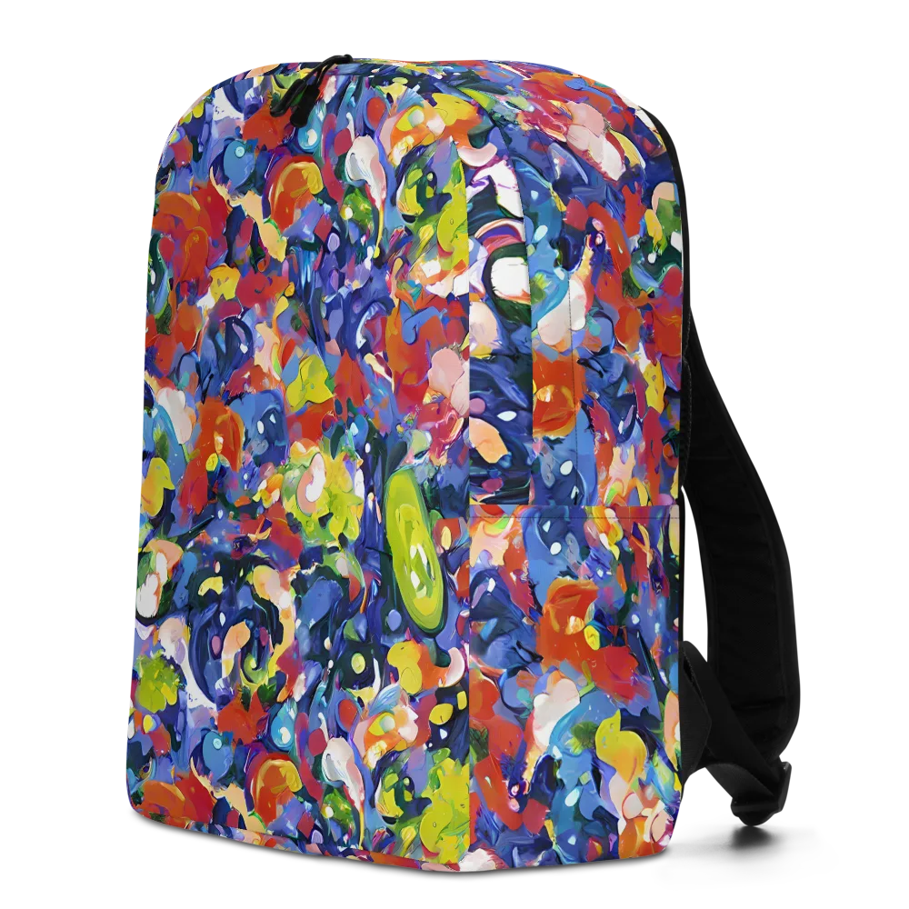 Neon Abstract on Minimalist Backpack — Left