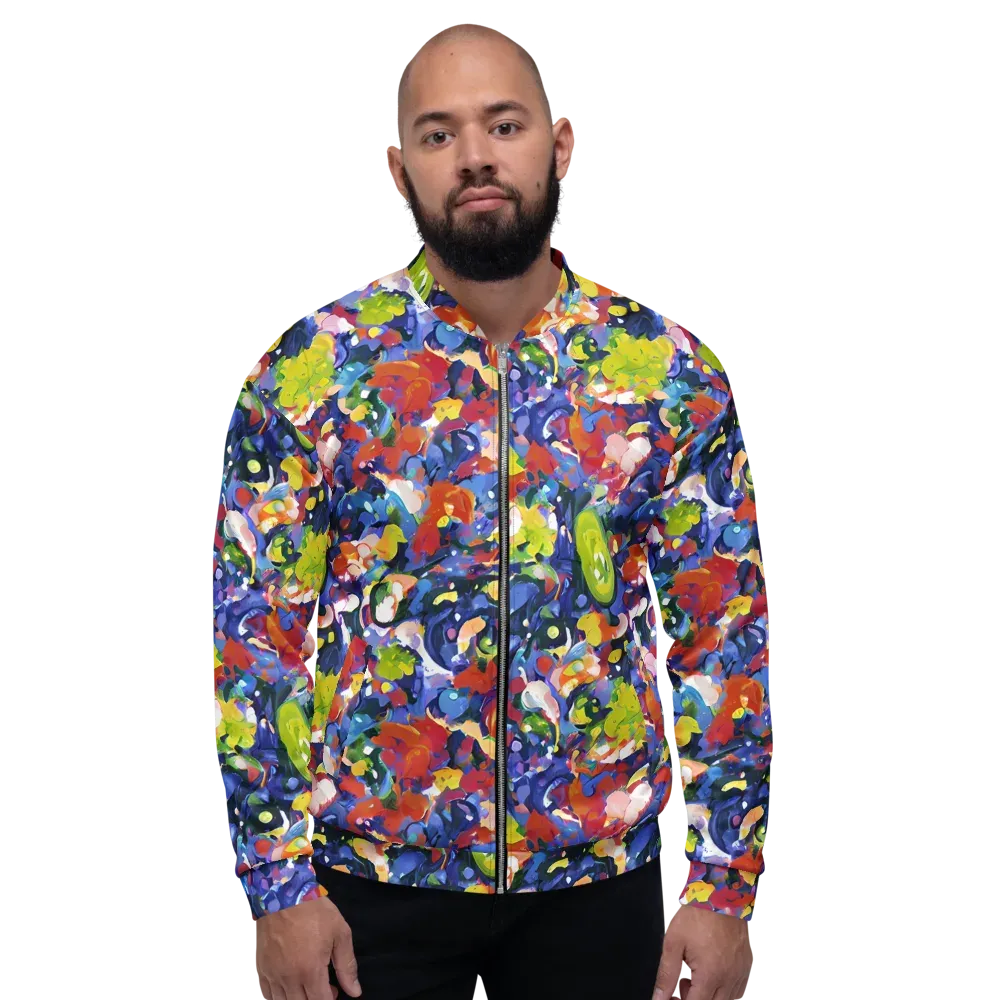 Neon Abstract on Bomber Jacket — Front