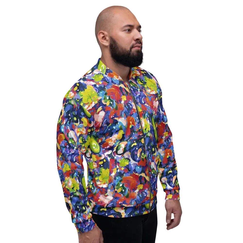 Neon Abstract on Bomber Jacket — Right