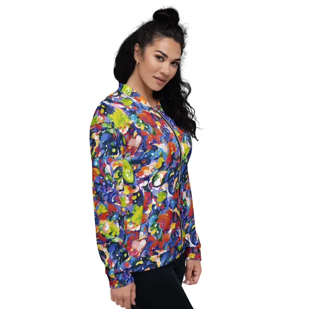 Neon Abstract on Bomber Jacket — Right